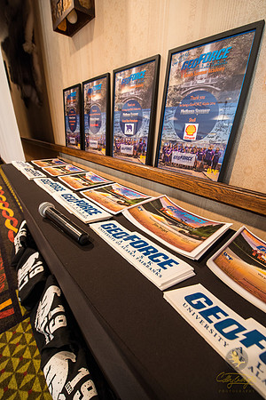 Certificates, bumper stickers, and swag bags await the GeoFORCE students at the closing ceremony.