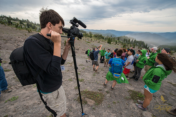 Lights, Camera, Action!: Leo Pfeifer, a high school student from Seattle, Washington, shoots footage for a short documentary about the GeoFORCE Alaska program.