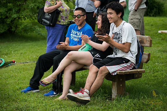 Good Vibrations: While still in Fairbanks, some GeoFORCE students take in an open air concert at the Georgeson Botanical Garden on the UAF campus.